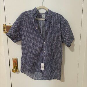 NWT Brooks Brothers Regular Short Sleeve Button Down 100% Cotton Floral Pattern